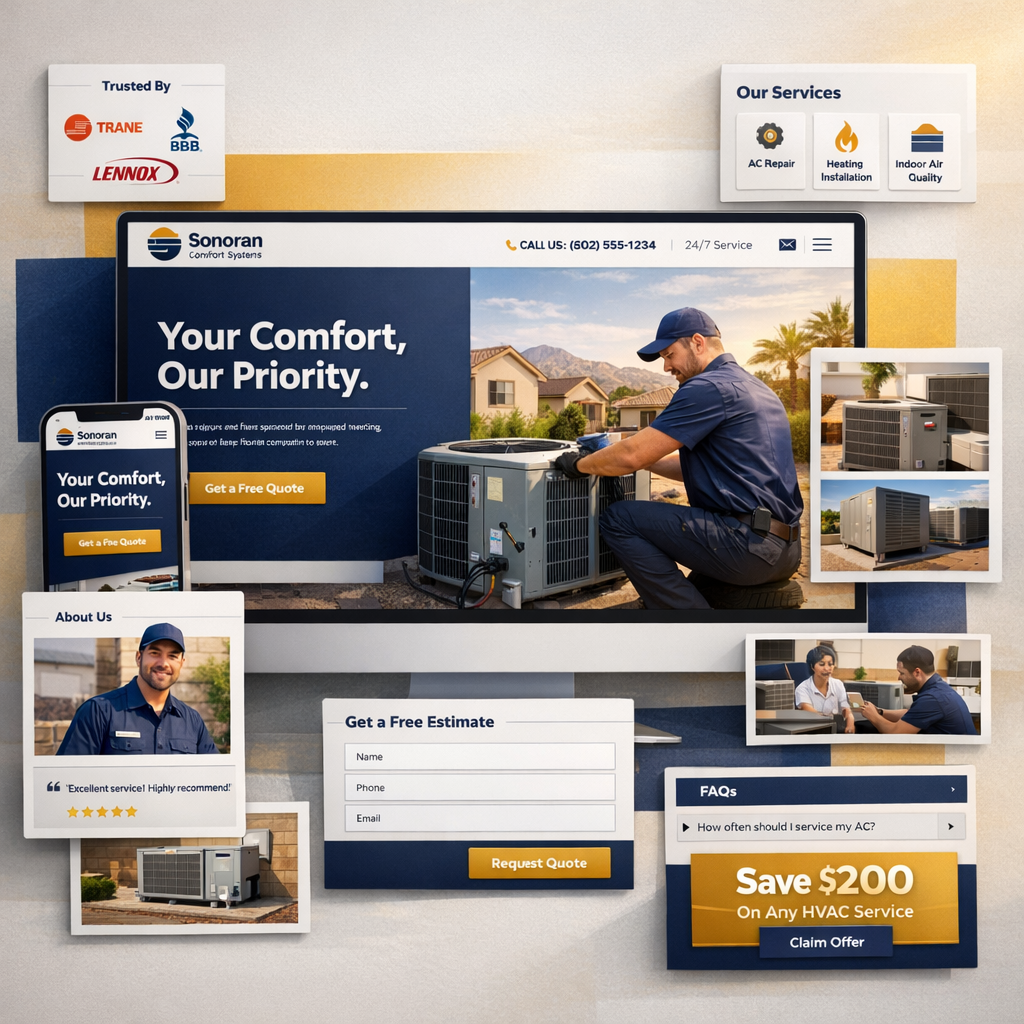 Sonoran Comfort Systems HVAC website preview